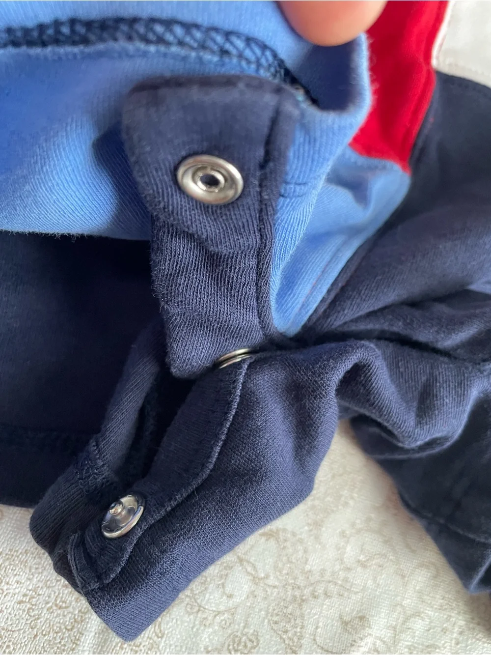 Ralph Lauren Polo Romper Kids 24M Patchwork Colorblock Short Sleeve Pony Logo